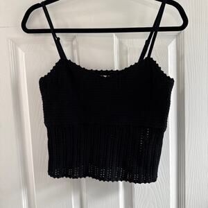 Abercrombie & Fitch Black Knit Cropped Tank Top Womens Medium NWT